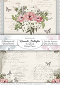Gedrucktes Papierset "Romantische Schmetterlinge"