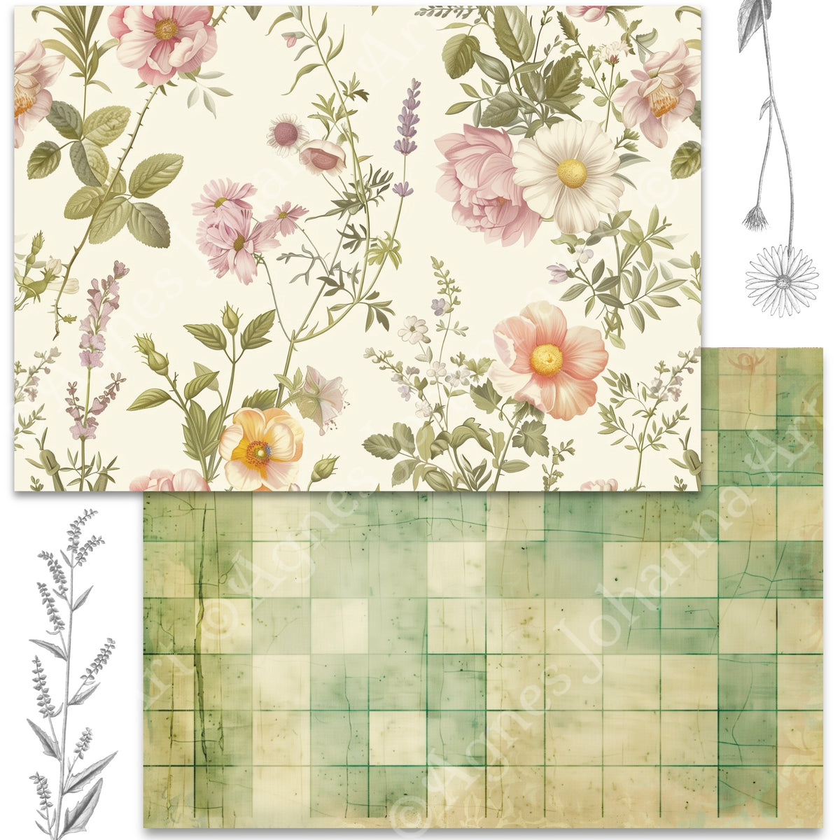 Gedrucktes Papierset "Botanischer Garten"