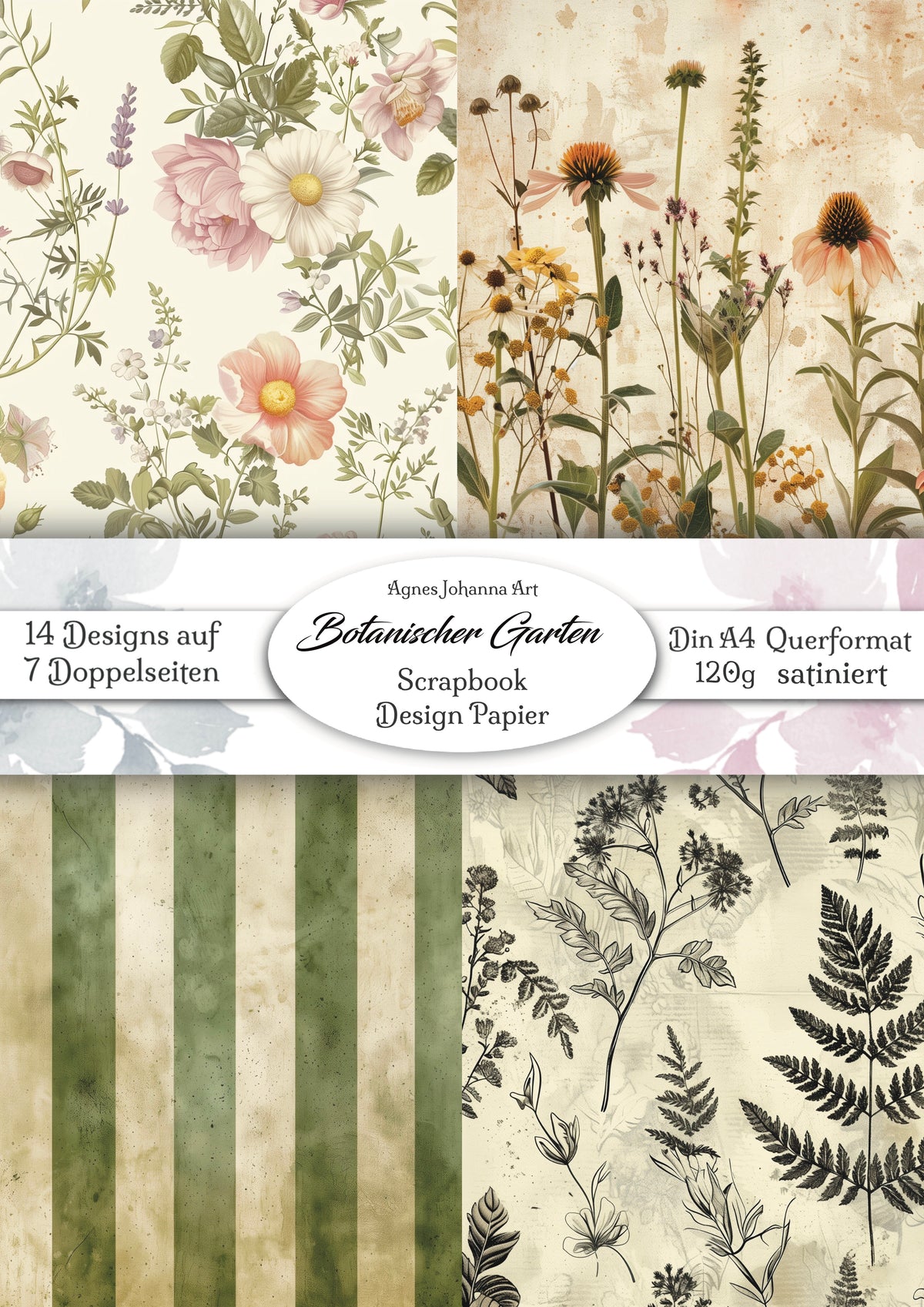 Gedrucktes Papierset "Botanischer Garten"