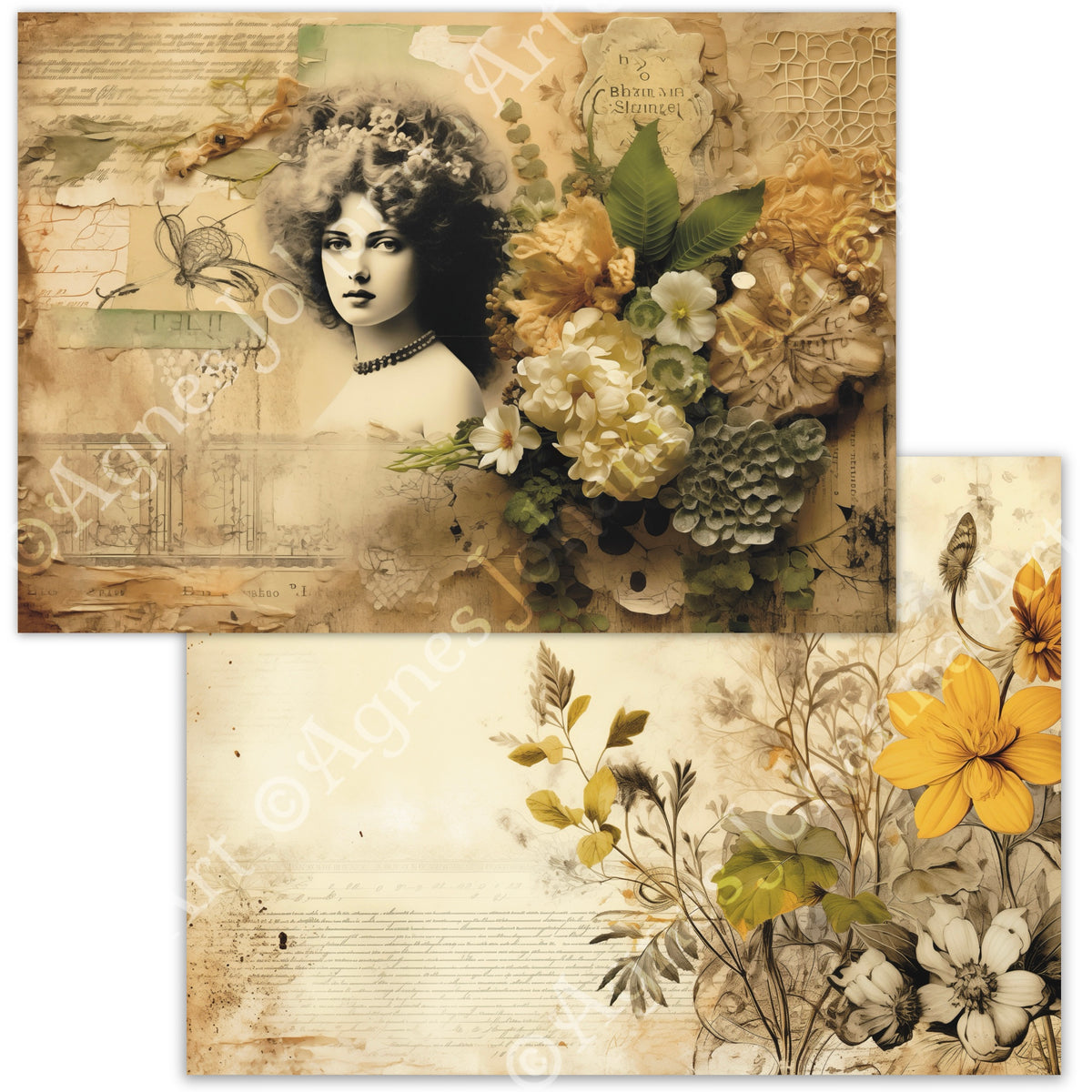 Gedrucktes Papierset "Buttercup Ladies"