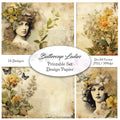 Digitales Papierset „Buttercup Ladies“ - A4 zum Ausdrucken