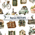 Digitale Fuzzy Cuts „Weltenbummler“ – Postkarte aus Italien