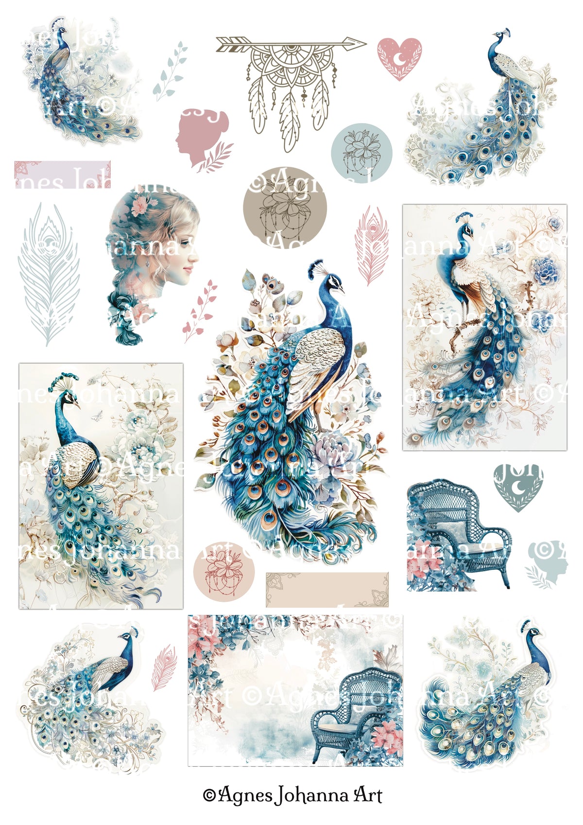 Gedrucktes Papierset "Elegant Bohemian"