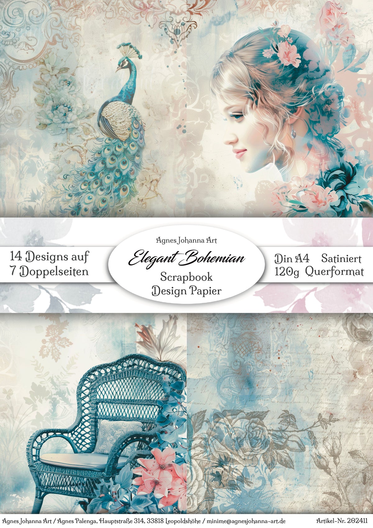 Gedrucktes Papierset "Elegant Bohemian"
