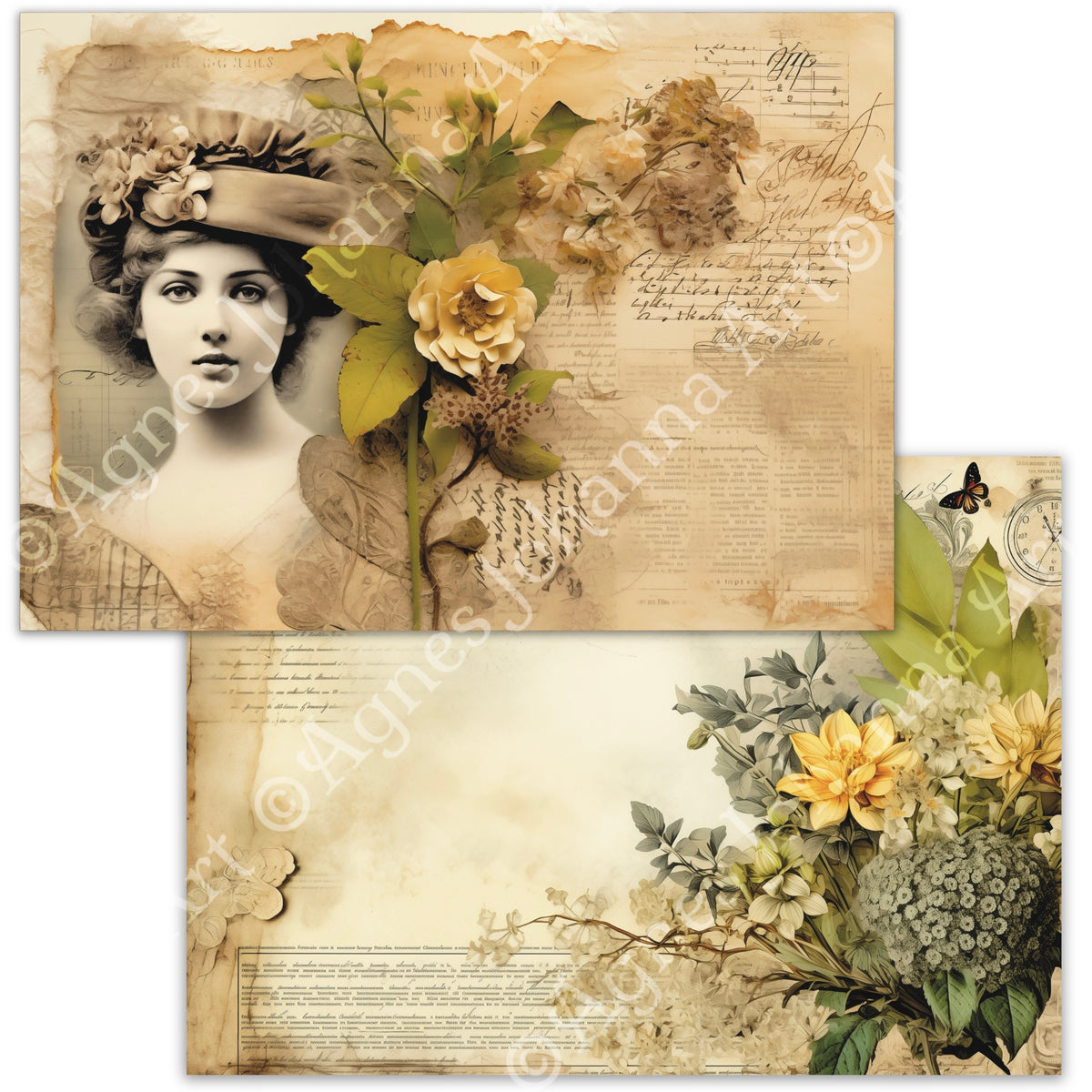 Digitales Papierset „Buttercup Portraits“ - A4 zum Ausdrucken