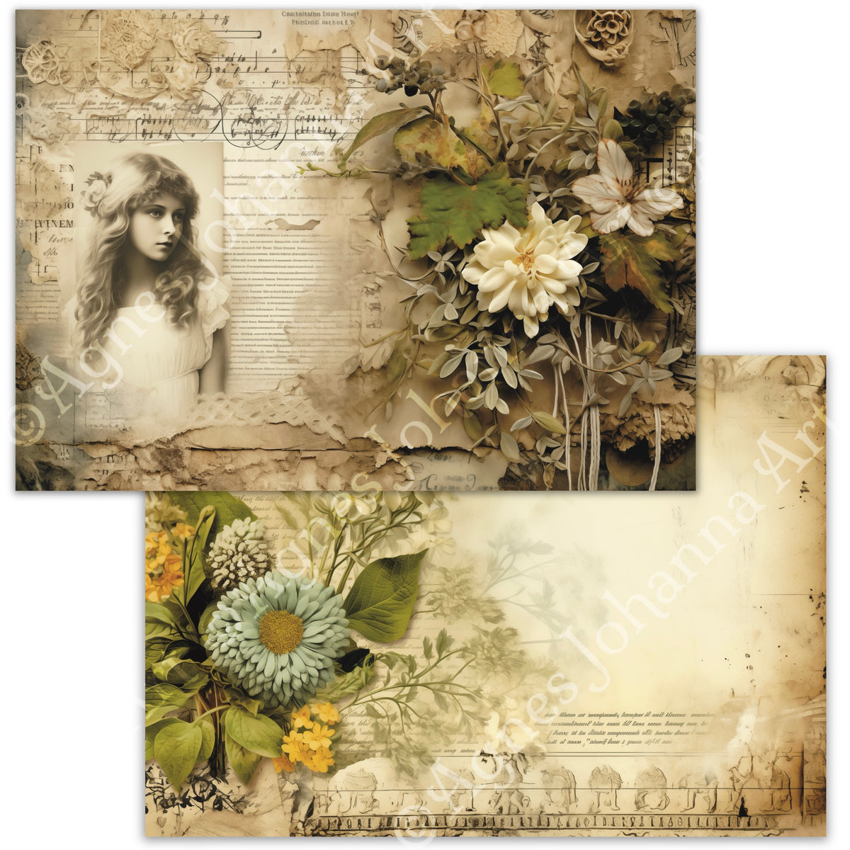 Digitales Papierset „Buttercup Portraits“ - A4 zum Ausdrucken