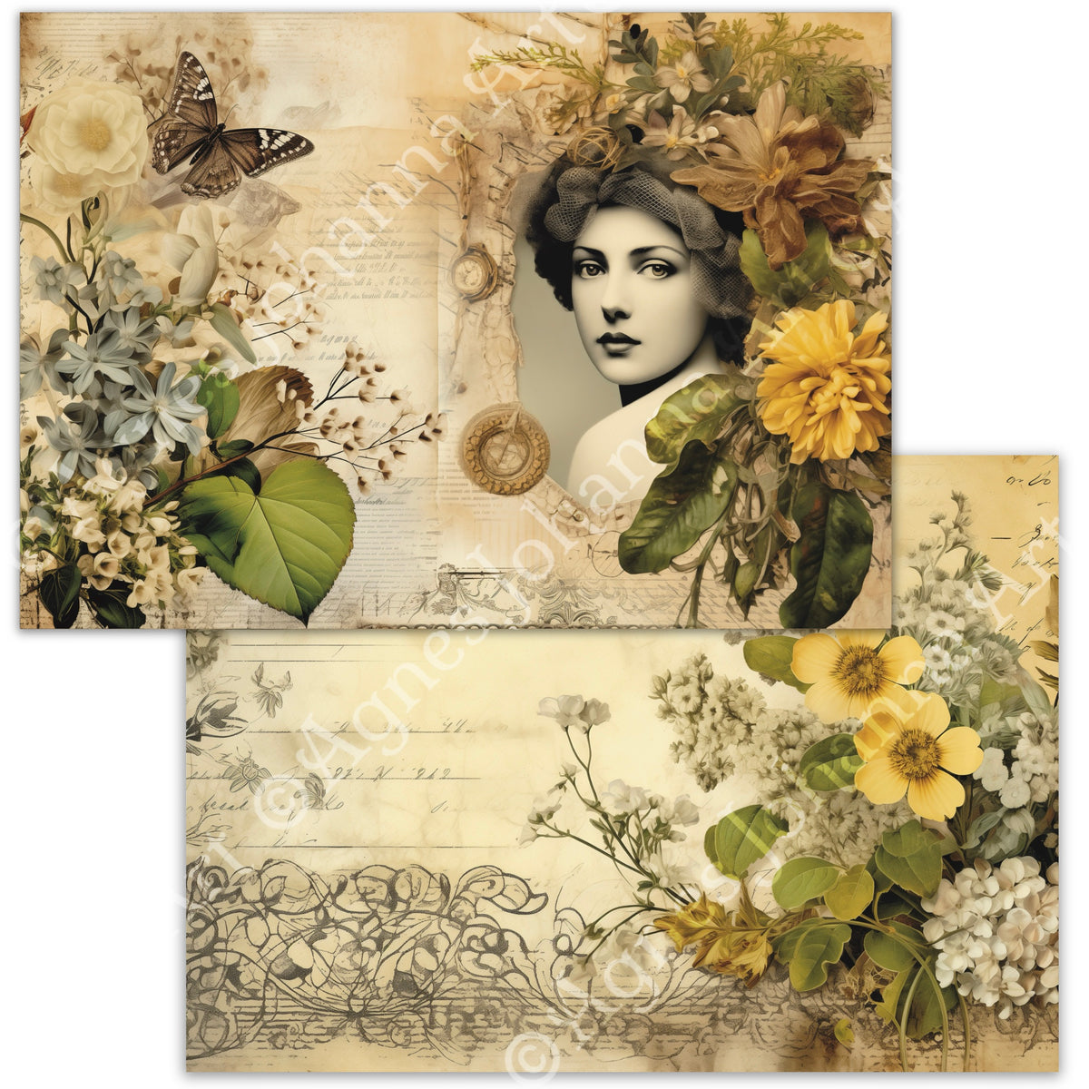Digitales Papierset „Buttercup Portraits“ - A4 zum Ausdrucken