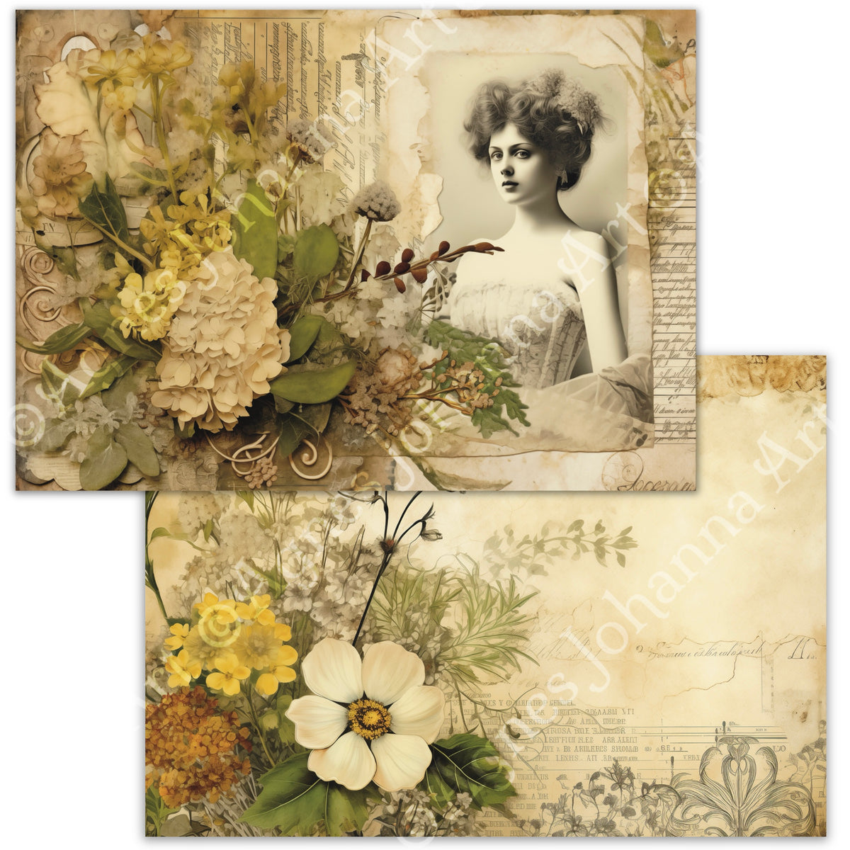 Digitales Papierset „Buttercup Portraits“ - A4 zum Ausdrucken