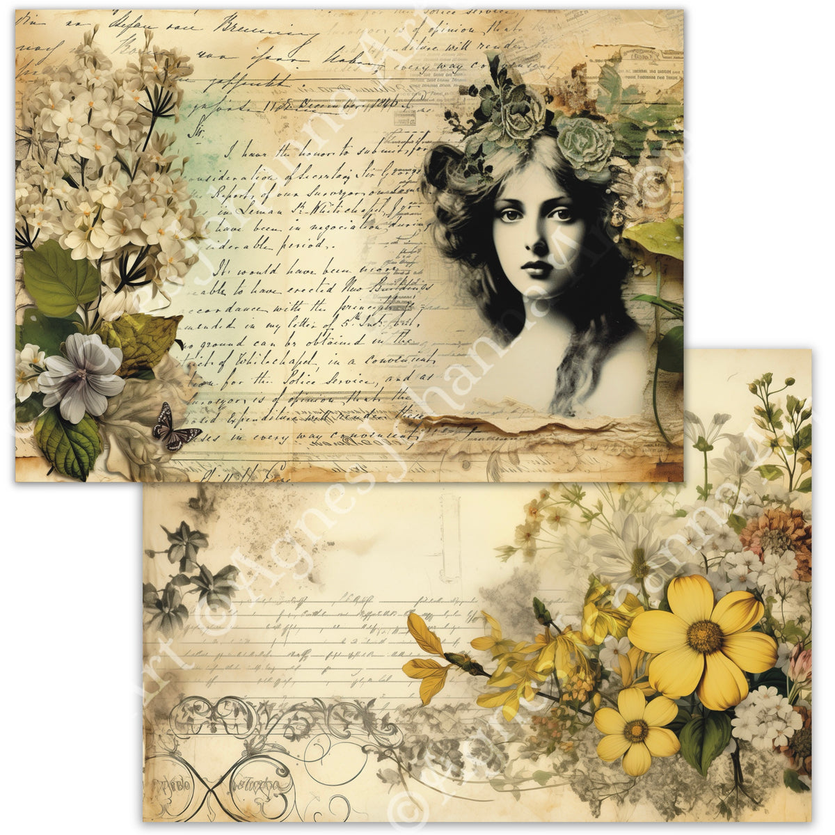 Digitales Papierset „Buttercup Portraits“ - A4 zum Ausdrucken