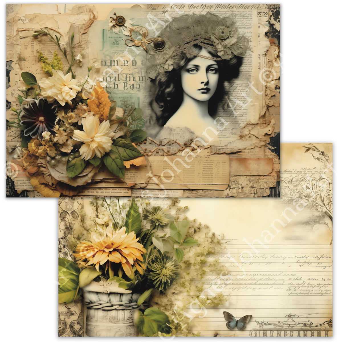 Digitales Papierset „Buttercup Portraits“ - A4 zum Ausdrucken