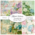 Digitales Papierset "Melody Hortensia" - A4 zum Ausdrucken