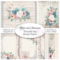 Digitales Papierset „Rosen & Anemonen“ - A4 zum Ausdrucken