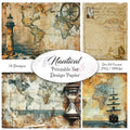 Digitales Papierset „Nautical“ - A4 zum Ausdrucken