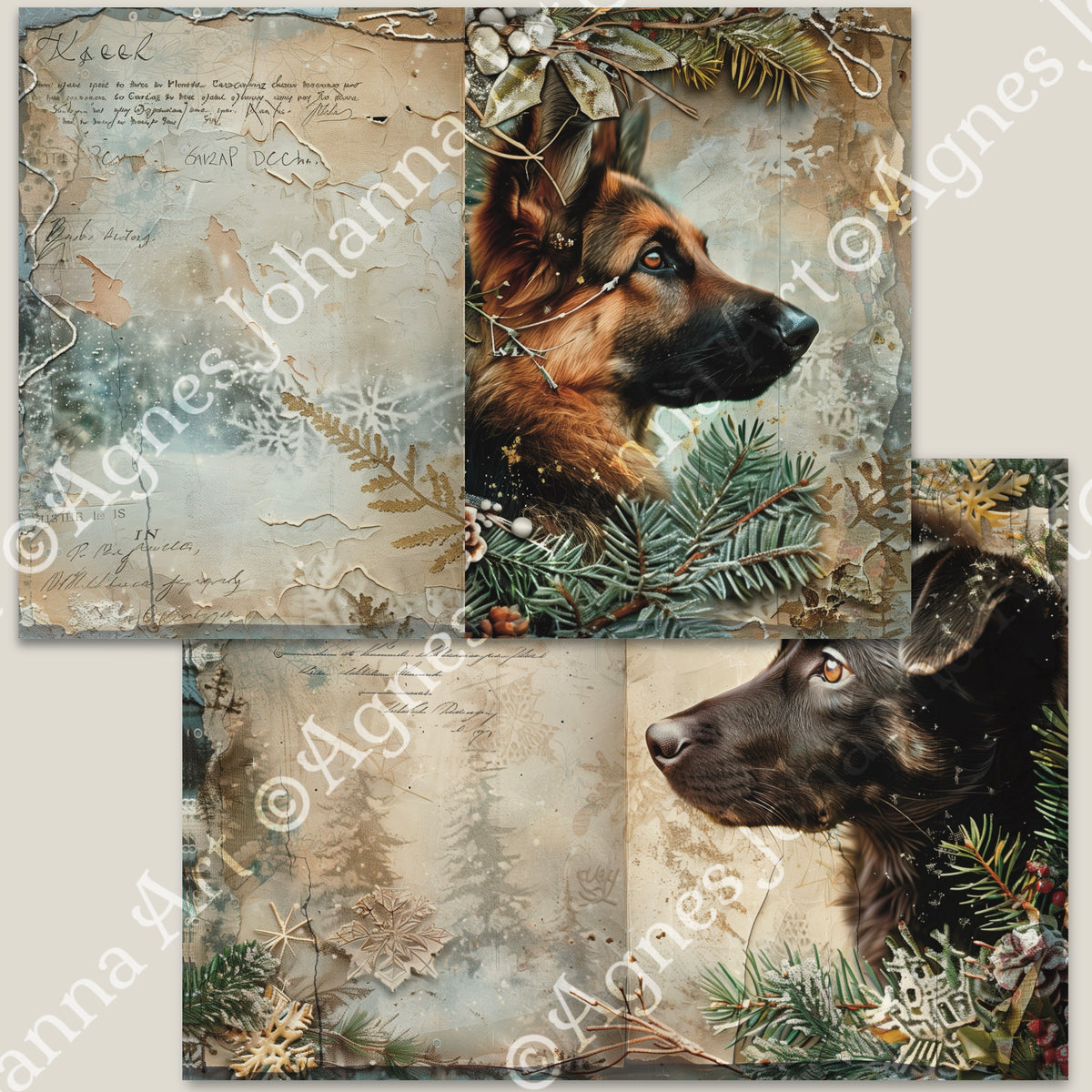 Gedrucktes Papierset "Tierische Freunde - Hunde"