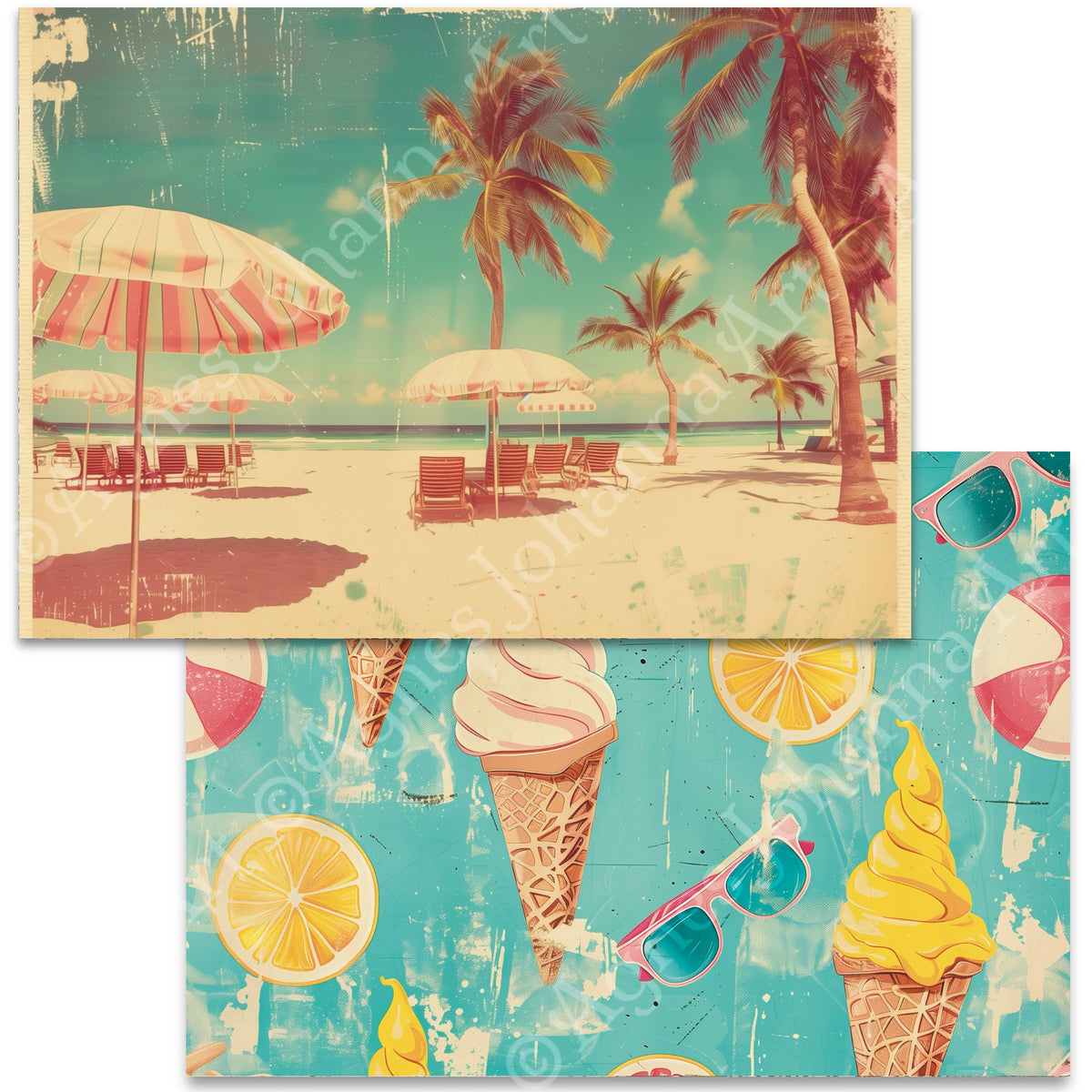 Digitales Papierset „Vintage Traveling“ - A4 zum Ausdrucken
