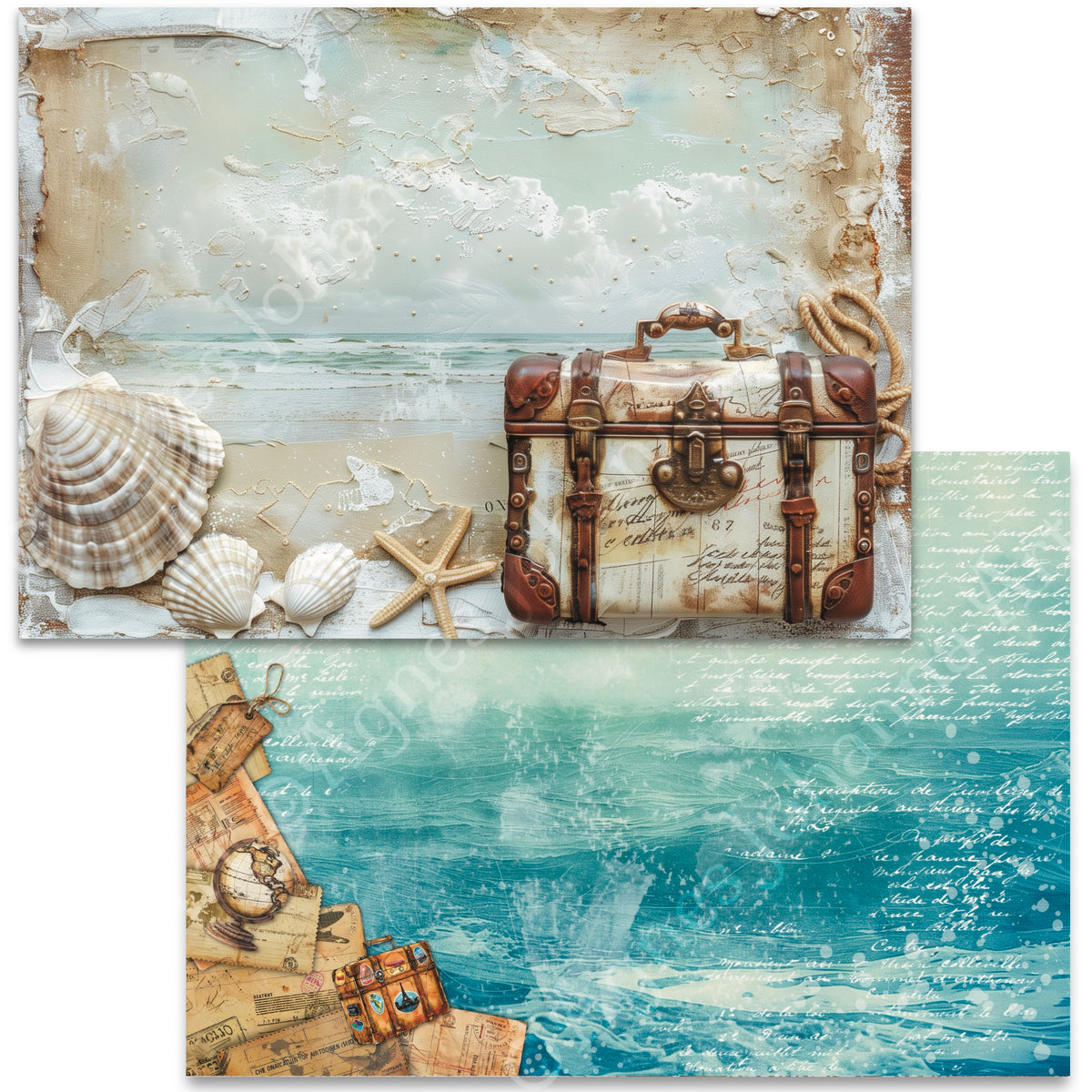 Digitales Papierset „Vintage Traveling“ - A4 zum Ausdrucken