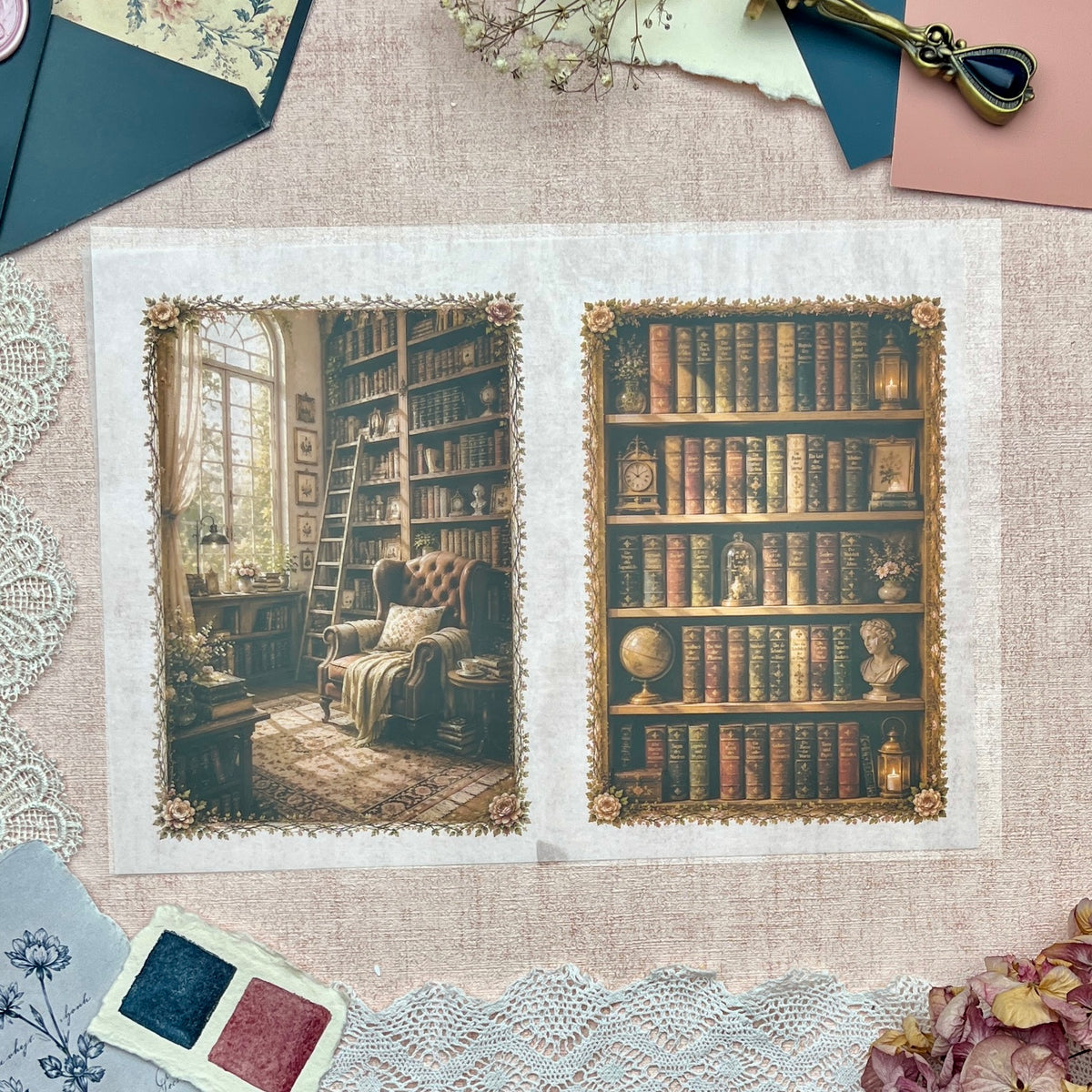 Verborgene Welten – Die vergessene Bibliothek | Interaktives Bastelset fürs Junk Journal