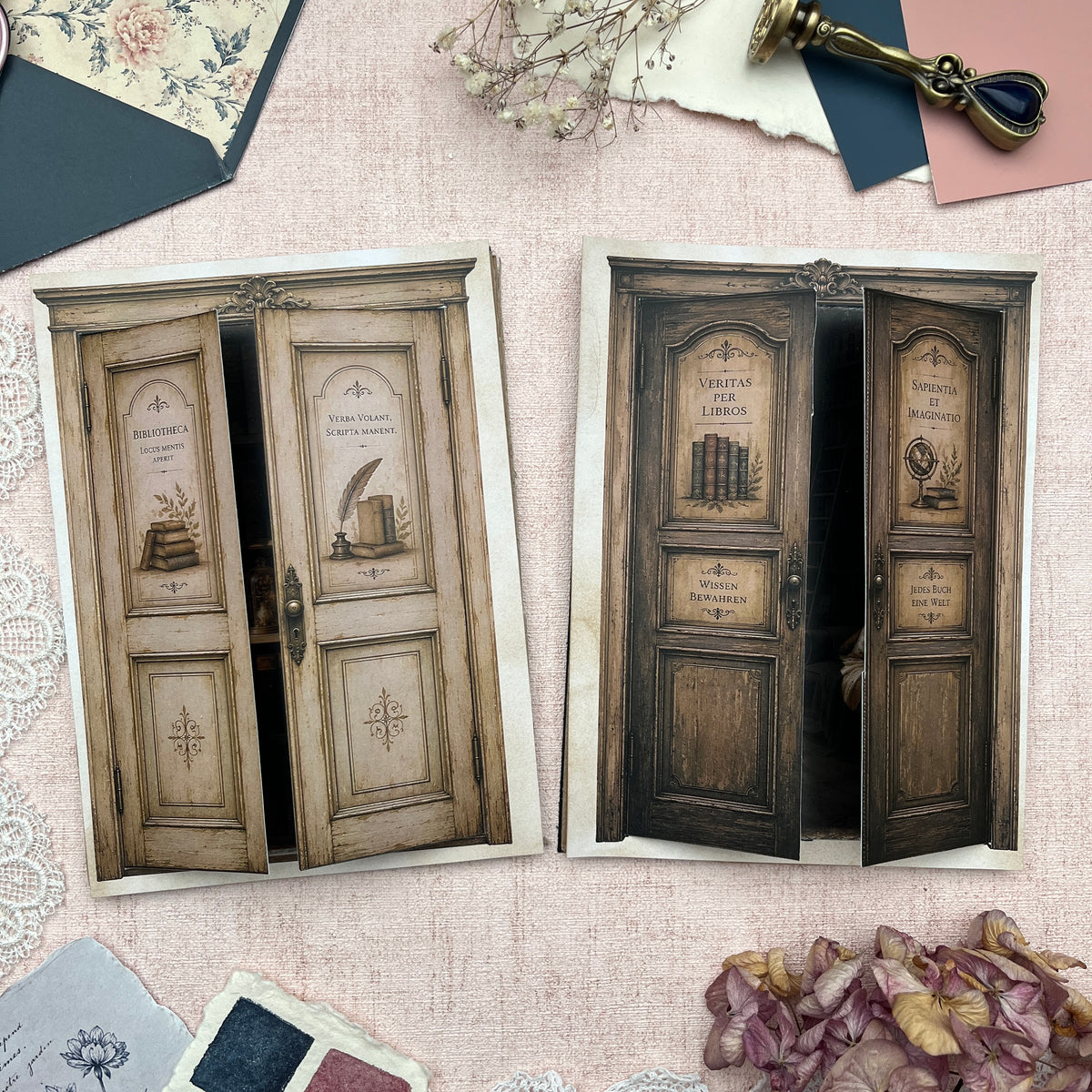 Verborgene Welten – Die vergessene Bibliothek | Interaktives Bastelset fürs Junk Journal