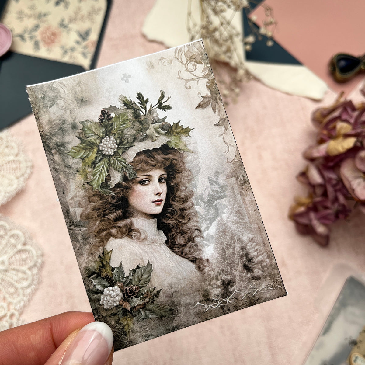 Frosty Greenery Ladies | Journal Karten Set mit 8 Karten