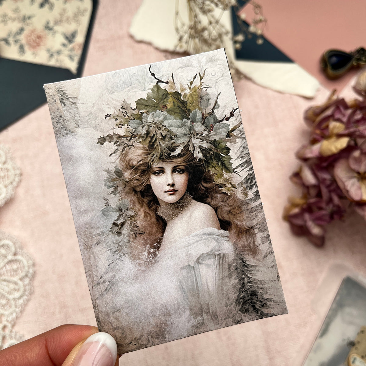 Frosty Greenery Ladies | Journal Karten Set mit 8 Karten