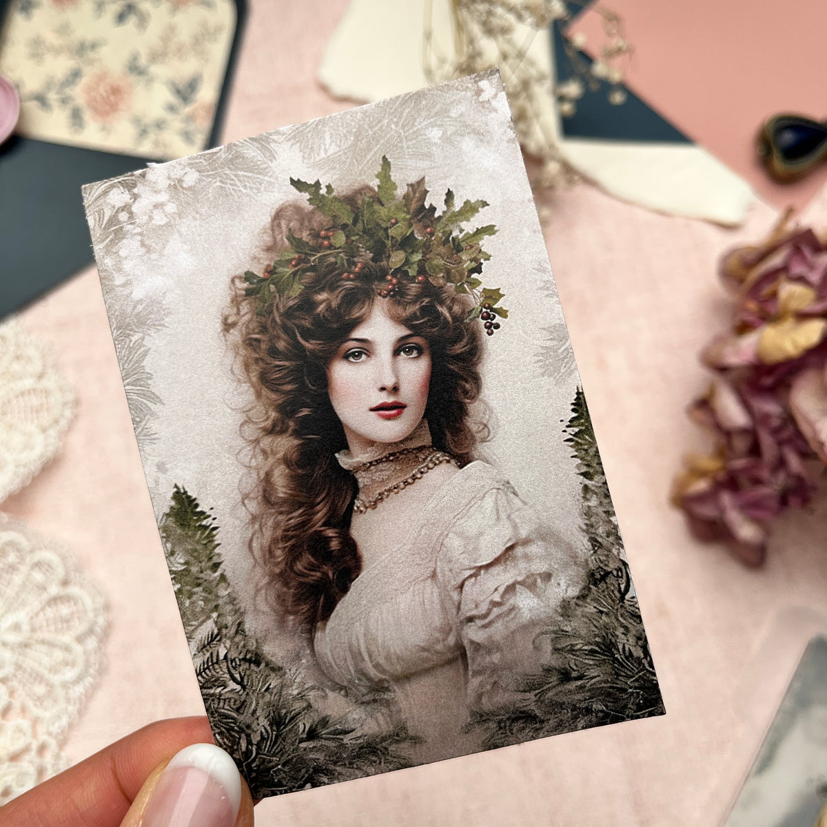 Frosty Greenery Ladies | Journal Karten Set mit 8 Karten