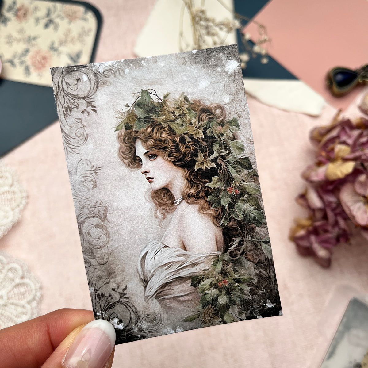 Frosty Greenery Ladies | Journal Karten Set mit 8 Karten