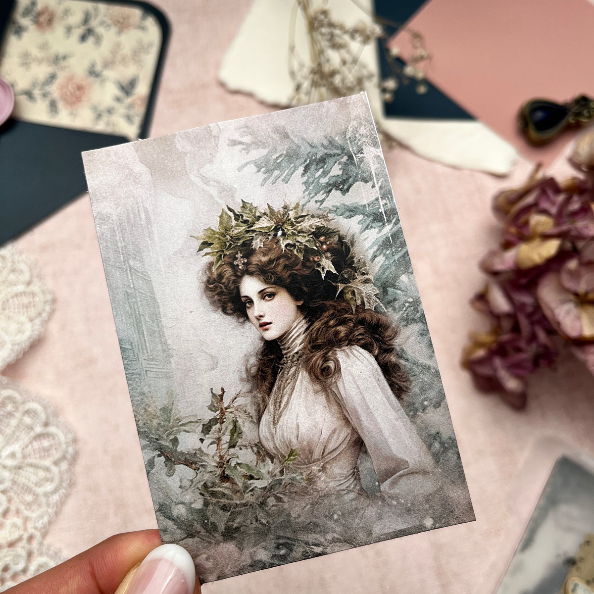 Frosty Greenery Ladies | Journal Karten Set mit 8 Karten