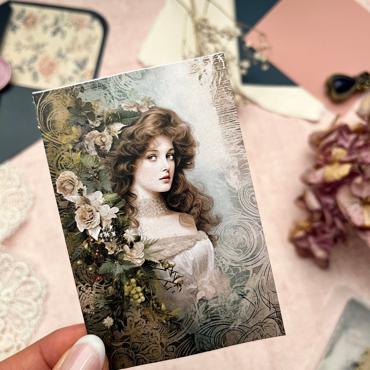 Frosty Greenery Ladies | Journal Karten Set mit 8 Karten