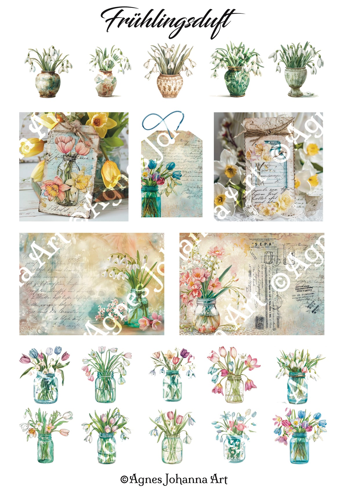 Gedrucktes Papierset "Frühlingsduft"