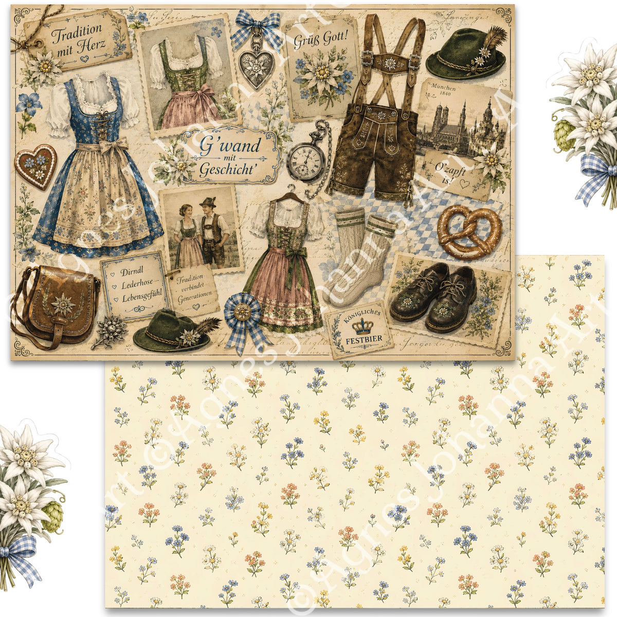 Digitales Papierset „Oktoberfest“ - A4 zum Ausdrucken