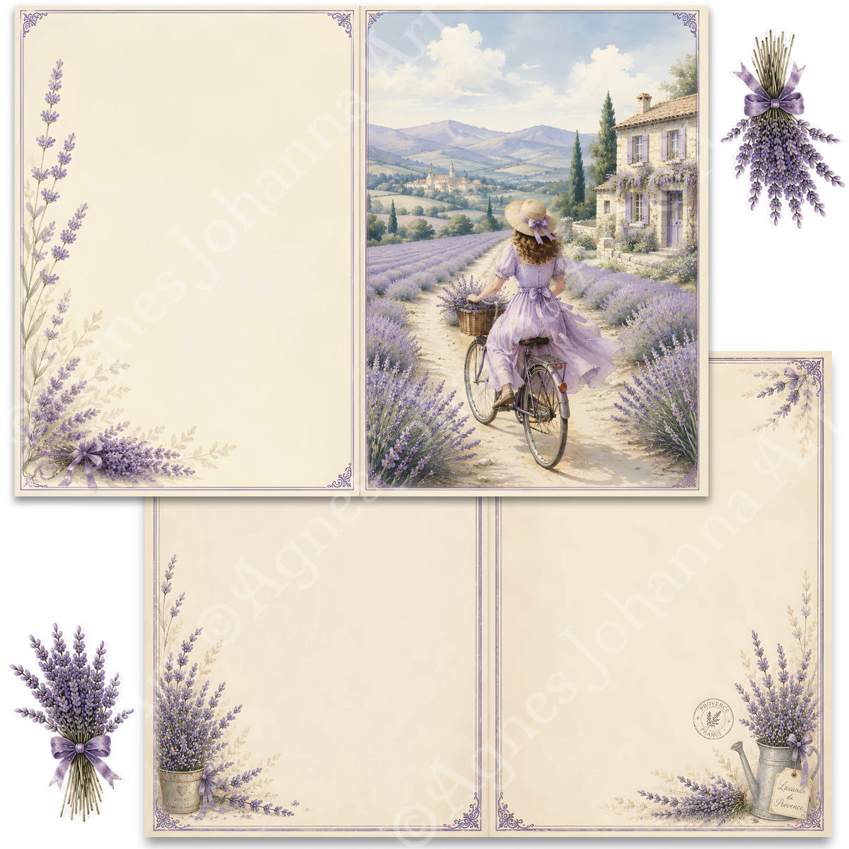 Gedrucktes Papierset "Provence Sommer"