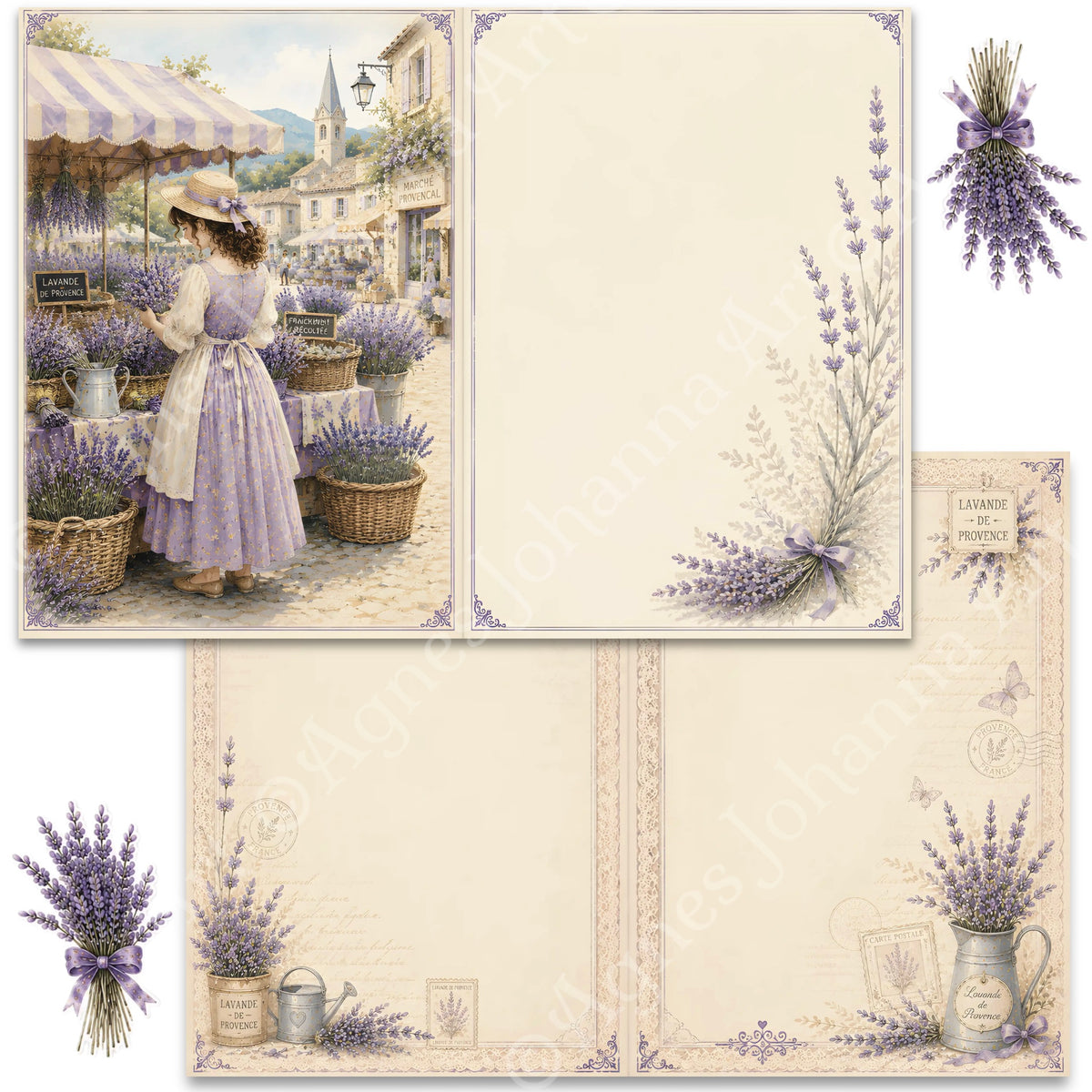 Gedrucktes Papierset "Provence Sommer"