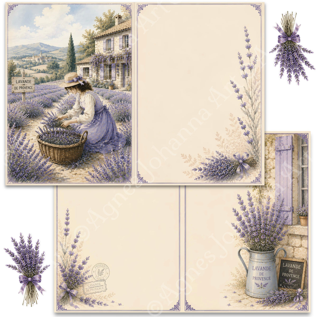 Gedrucktes Papierset "Provence Sommer"