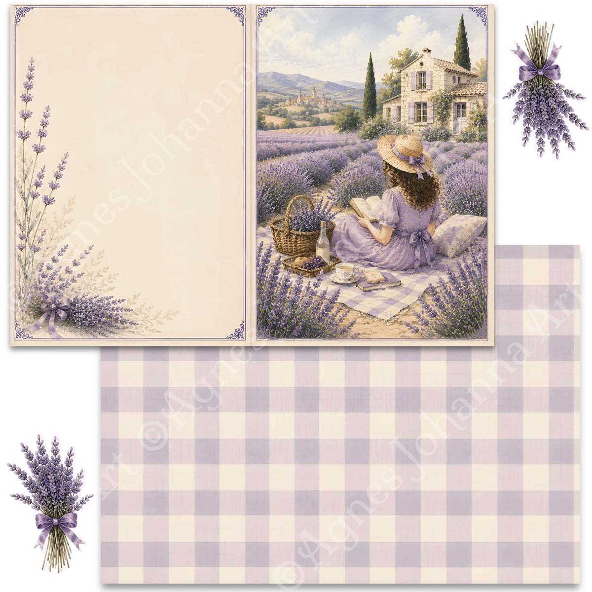 Digitales Papierset „Provence Sommer“ - A4 zum Ausdrucken