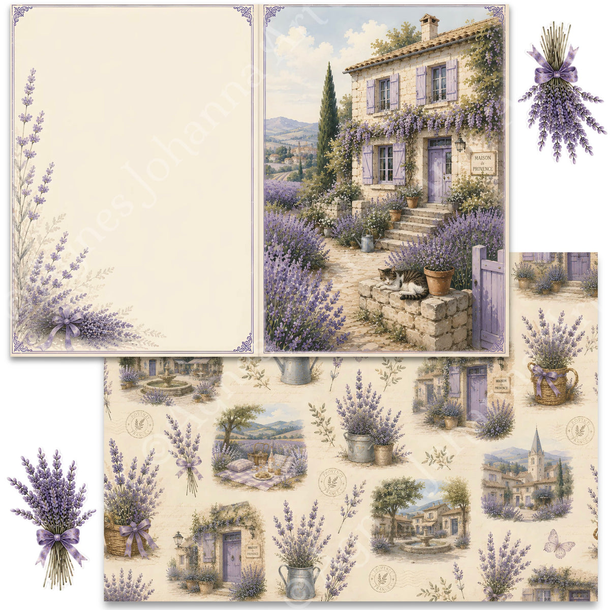 Gedrucktes Papierset "Provence Sommer"