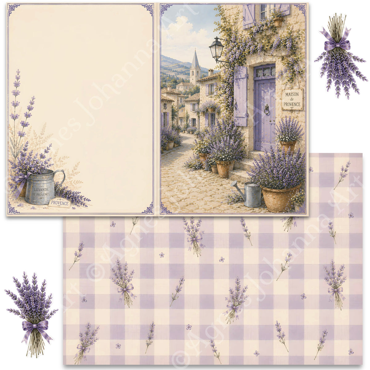 Digitales Papierset „Provence Sommer“ - A4 zum Ausdrucken