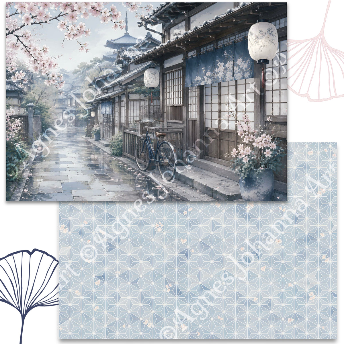 Gedrucktes Papierset "Japanische Momente"
