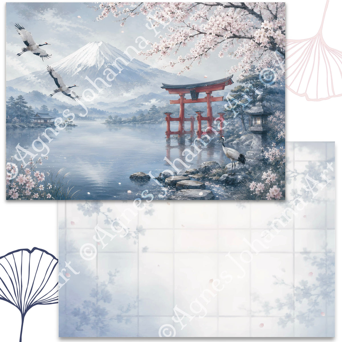 Digitales Papierset „Japanische Momente“ - A4 zum Ausdrucken