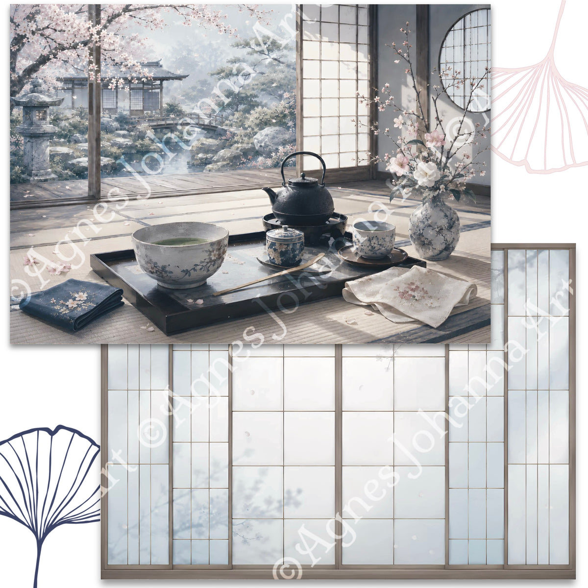 Digitales Papierset „Japanische Momente“ - A4 zum Ausdrucken