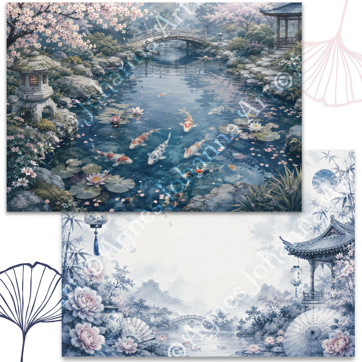 Digitales Papierset „Japanische Momente“ - A4 zum Ausdrucken