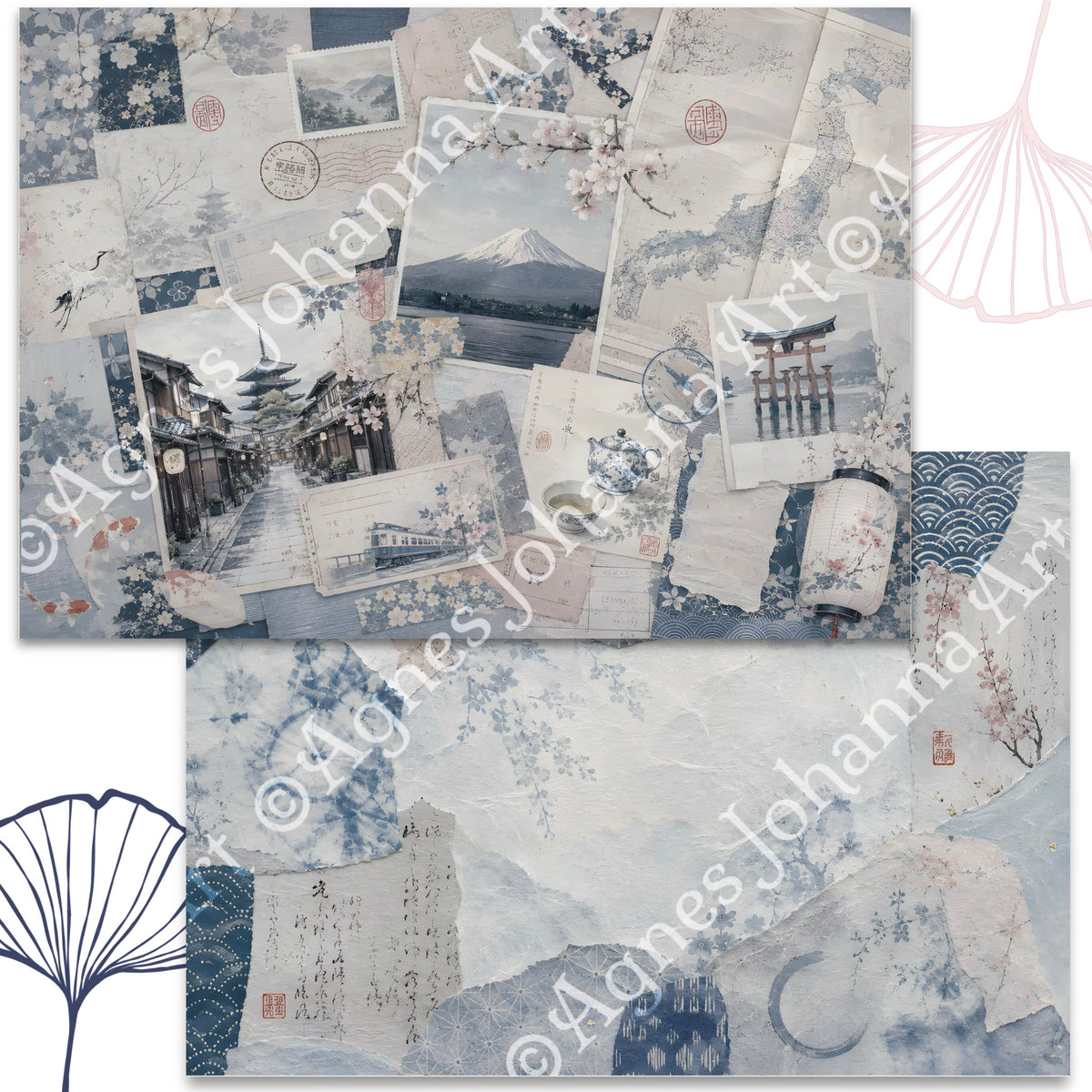 Digitales Papierset „Japanische Momente“ - A4 zum Ausdrucken