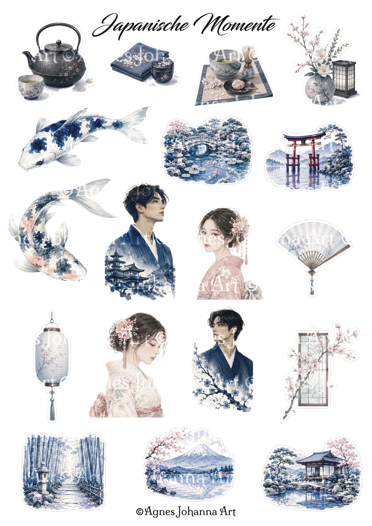 Gedrucktes Papierset "Japanische Momente"