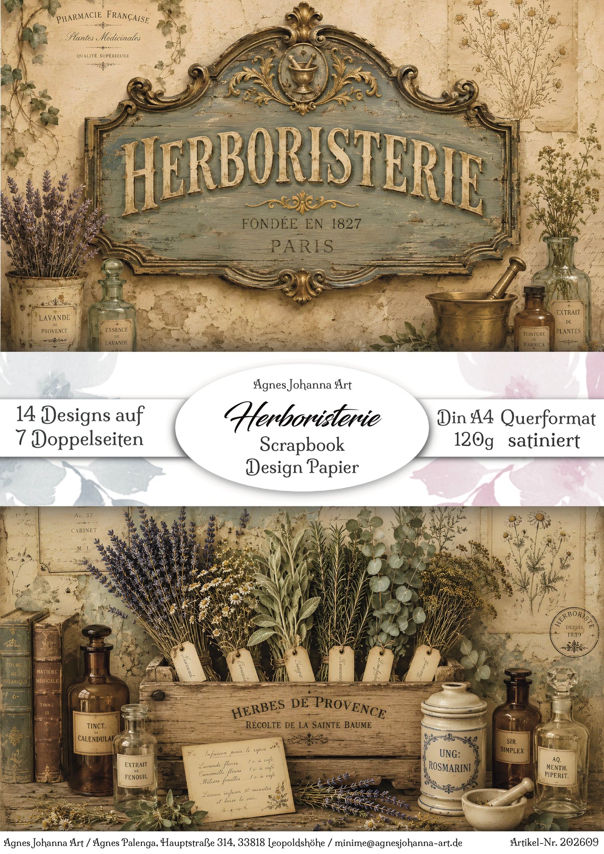 Gedrucktes Papierset "Herboristerie "