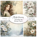 Digitales Papierset „Frosty Greenery“ - A4 zum Ausdrucken