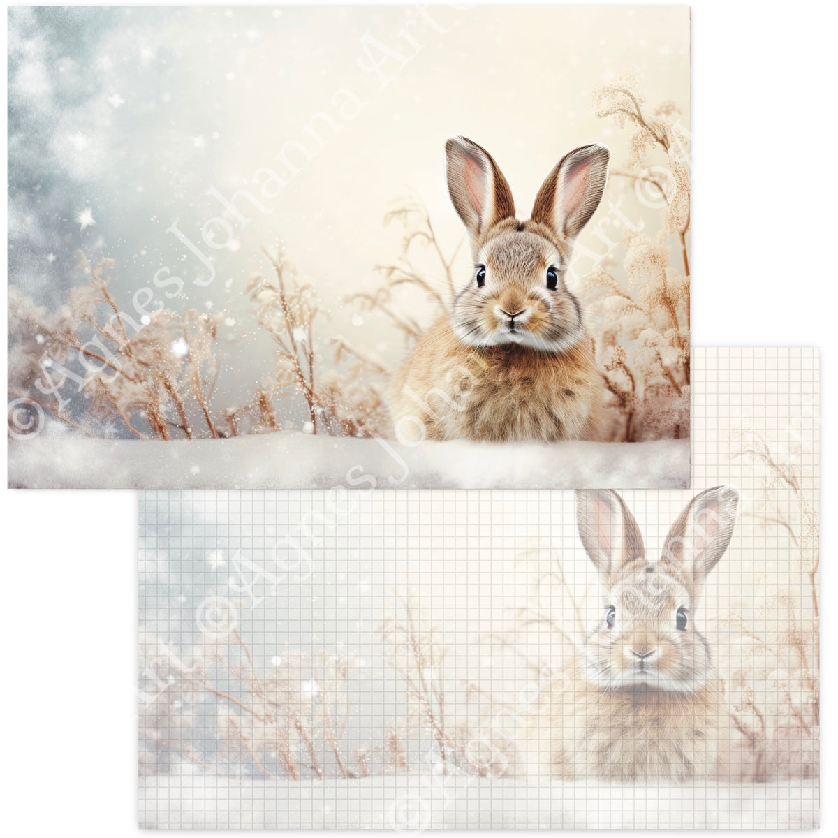 Gedrucktes Papierset "Wintertiere"