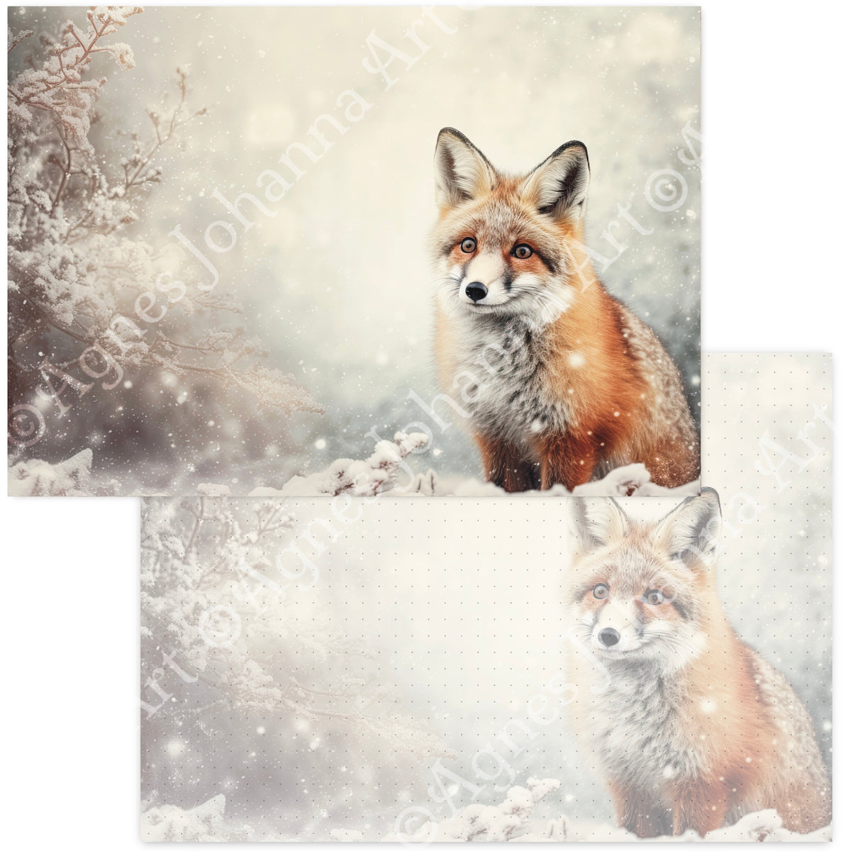 Gedrucktes Papierset "Wintertiere"