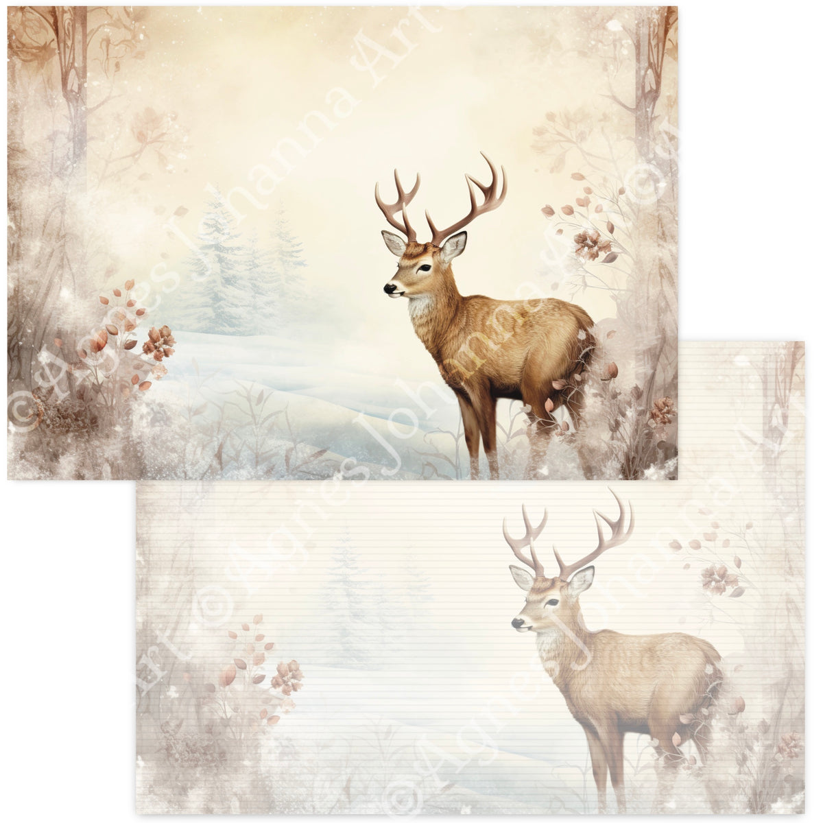 Gedrucktes Papierset "Wintertiere"