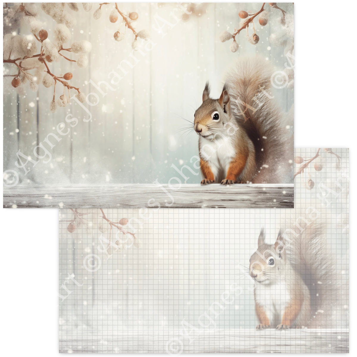 Gedrucktes Papierset "Wintertiere"