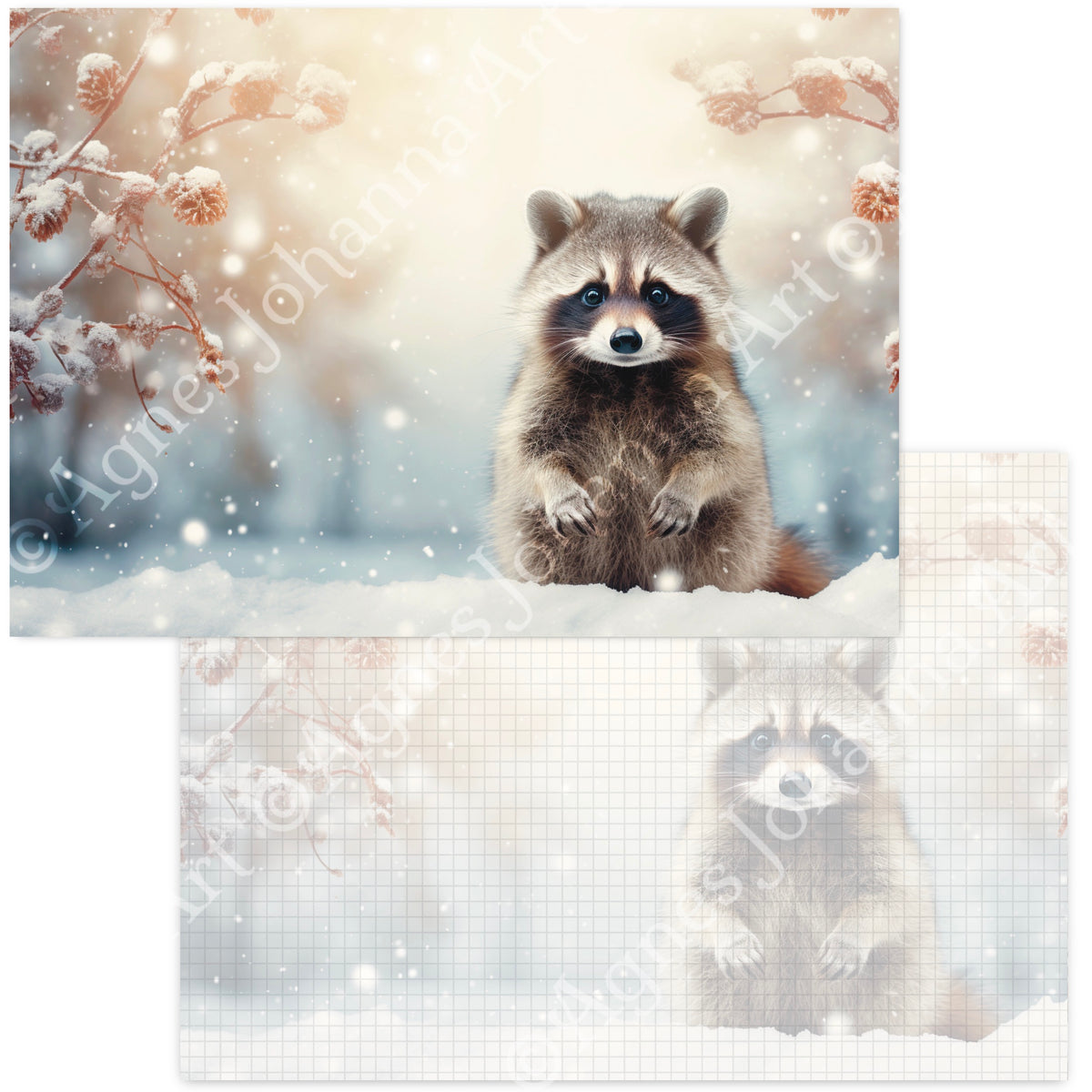 Gedrucktes Papierset "Wintertiere"
