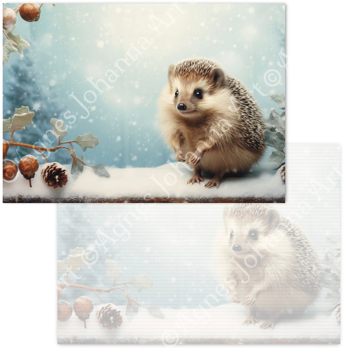 Gedrucktes Papierset "Wintertiere"